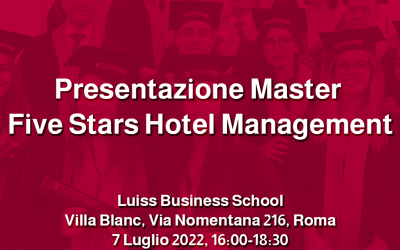 Open Evening Master Five Stars Hotel Management – XV Edizione