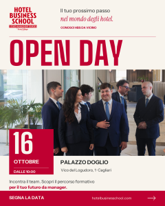 Open Day Hotel Business School: 16 ottobre 2026 dalle 10:00 a Palazzo Doglio, Vico del Logudoro 1, Cagliari.